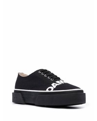 Sneakers basse di tela stampate nere e bianche di Oamc