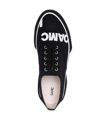 Sneakers basse di tela stampate nere e bianche di Oamc