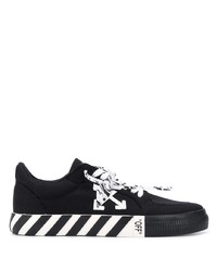 Sneakers basse di tela stampate nere e bianche di Off-White