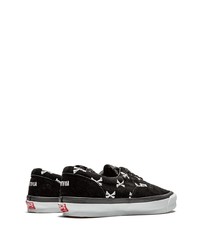 Sneakers basse di tela stampate nere e bianche di Vans