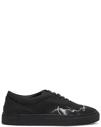 Sneakers basse di tela stampate nere