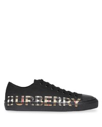 Sneakers basse di tela stampate nere di Burberry
