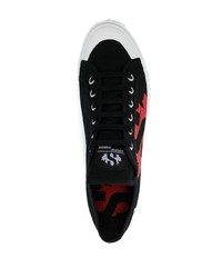 Sneakers basse di tela stampate nere di DSQUARED2