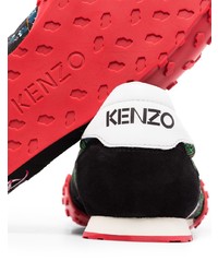Sneakers basse di tela stampate nere di Kenzo