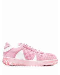 Sneakers basse di tela stampate rosa di Gcds