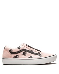 Sneakers basse di tela stampate rosa di Vans