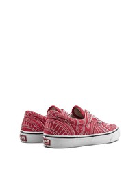 Sneakers basse di tela stampate rosse di Vans