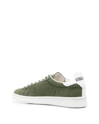 Sneakers basse di tela stampate verde oliva di DSQUARED2