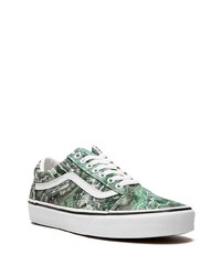 Sneakers basse di tela stampate verdi di Vans