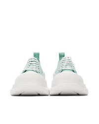 Sneakers basse di tela verde menta di Alexander McQueen