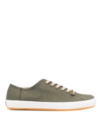 Sneakers basse di tela verde oliva di Camper