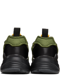 Sneakers basse di tela verde oliva di VERSACE JEANS COUTURE