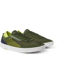 Sneakers basse di tela verde oliva di Orlebar Brown
