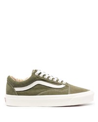 Sneakers basse di tela verde oliva di Vans