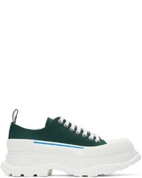 Sneakers basse di tela verde scuro di Alexander McQueen