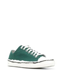 Sneakers basse di tela verde scuro di Marni