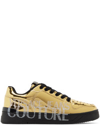 Sneakers basse dorate di VERSACE JEANS COUTURE