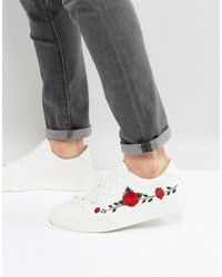 Sneakers basse in pelle a fiori bianche di Good For Nothing