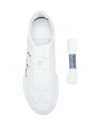 Sneakers basse in pelle a fiori bianche di Hogan