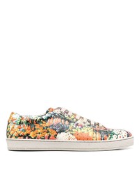 Sneakers basse in pelle a fiori multicolori di Paul Smith