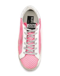 Sneakers basse in pelle a pois fucsia di Golden Goose Deluxe Brand