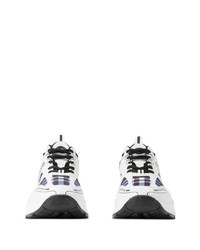Sneakers basse in pelle a quadri bianche di Burberry