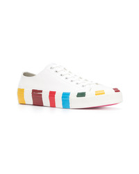 Sneakers basse in pelle a righe verticali bianche di Ps By Paul Smith
