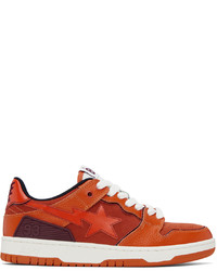 Sneakers basse in pelle arancioni di BAPE