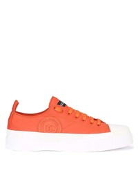 Sneakers basse in pelle arancioni di Dolce & Gabbana