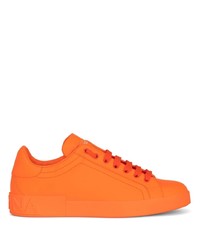 Sneakers basse in pelle arancioni di Dolce & Gabbana