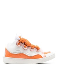 Sneakers basse in pelle arancioni di Lanvin