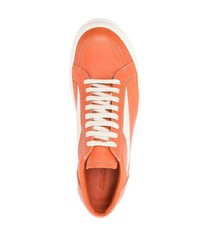 Sneakers basse in pelle arancioni di Rick Owens