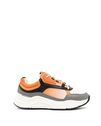 Sneakers basse in pelle arancioni di Mallet