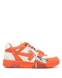 Sneakers basse in pelle arancioni di Off-White