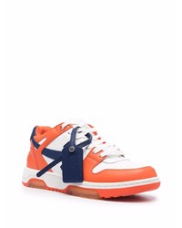 Sneakers basse in pelle arancioni di Off-White