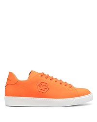 Sneakers basse in pelle arancioni di Philipp Plein