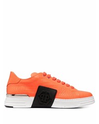 Sneakers basse in pelle arancioni di Philipp Plein