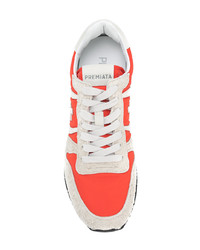Sneakers basse in pelle arancioni di Premiata