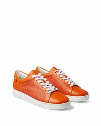 Sneakers basse in pelle arancioni di Jimmy Choo