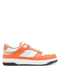Sneakers basse in pelle arancioni di Santoni