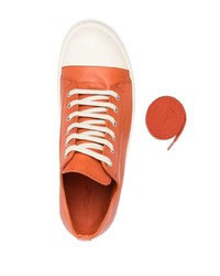 Sneakers basse in pelle arancioni di Rick Owens