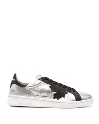 Sneakers basse in pelle argento di DSQUARED2