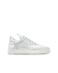 Sneakers basse in pelle argento di Filling Pieces