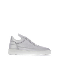 Sneakers basse in pelle argento di Filling Pieces