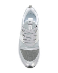 Sneakers basse in pelle argento di Ea7 Emporio Armani
