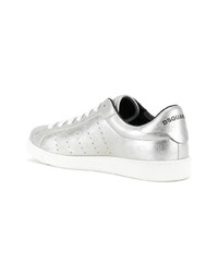 Sneakers basse in pelle argento di DSQUARED2