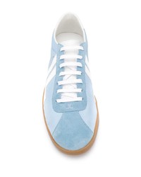 Sneakers basse in pelle azzurre di Lanvin