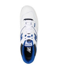 Sneakers basse in pelle bianche e blu scuro di New Balance