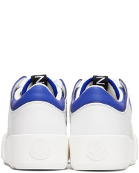 Sneakers basse in pelle bianche e blu scuro di Moncler