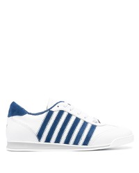 Sneakers basse in pelle bianche e blu scuro di DSQUARED2
